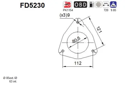 Išmetimo sistemos filtras AS FD5230