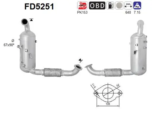 Išmetimo sistemos filtras AS FD5251