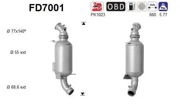 Išmetimo sistemos filtras AS FD7001