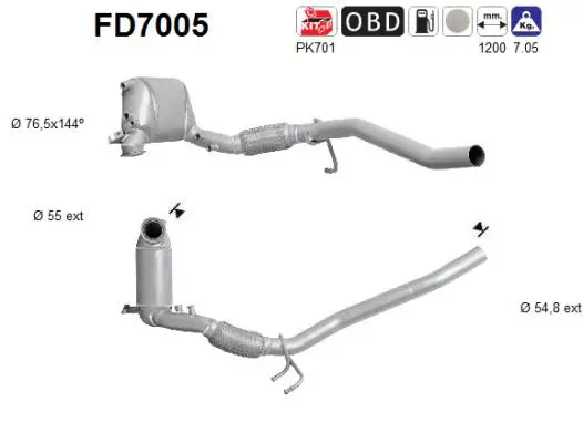 Išmetimo sistemos filtras AS FD7005