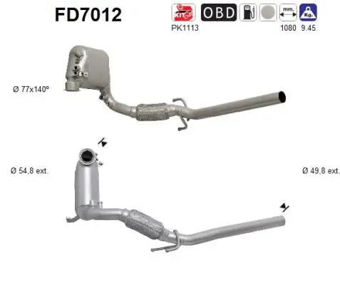 Išmetimo sistemos filtras AS FD7012