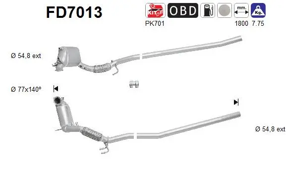 Išmetimo sistemos filtras AS FD7013
