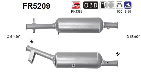 Išmetimo sistemos filtras AS FR5209