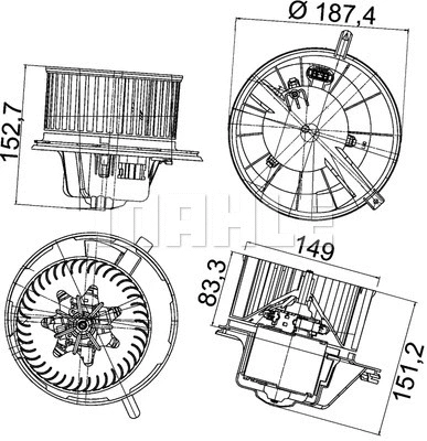 Vidaus putiklis MAHLE AB 148 000P