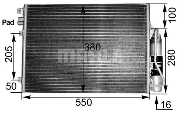 Oro kondicionieriaus radiatorius MAHLE AC 303 000S