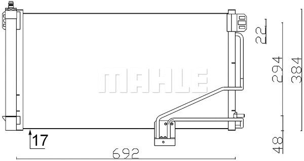 Oro kondicionieriaus radiatorius MAHLE AC 347 001S