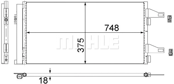Oro kondicionieriaus radiatorius MAHLE AC 363 000S