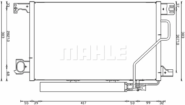 Oro kondicionieriaus radiatorius MAHLE AC 662 000S