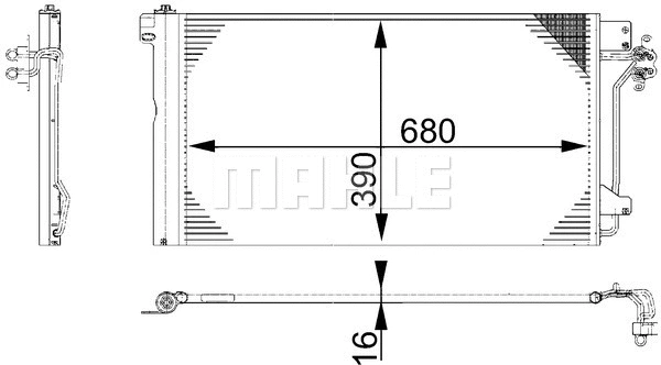 Oro kondicionieriaus radiatorius MAHLE AC 672 000S