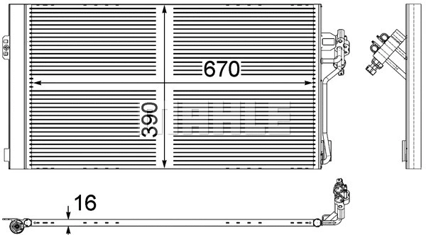 Oro kondicionieriaus radiatorius MAHLE AC 762 000P