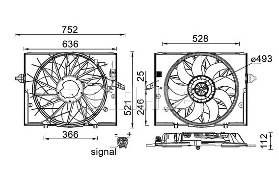 Radiatoriaus ventiliatorius MAHLE CFF 336 000S
