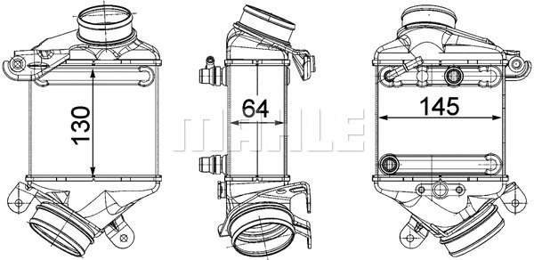 Kompresoriaus tarpinio suslėgto oro aušintuvas MAHLE CI 187 000P