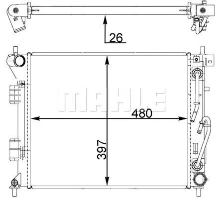 Variklio aušinimo radiatorius MAHLE CR 1405 000P