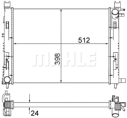 Variklio aušinimo radiatorius MAHLE CR 2166 001S