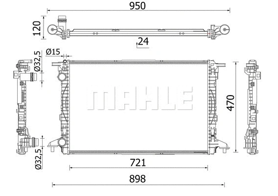 Variklio aušinimo radiatorius MAHLE CR 2179 000S