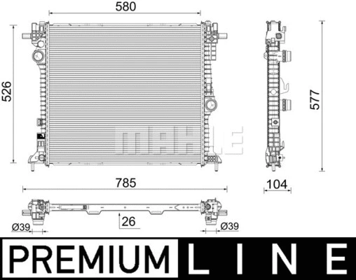 Variklio aušinimo radiatorius MAHLE CR 2587 000P