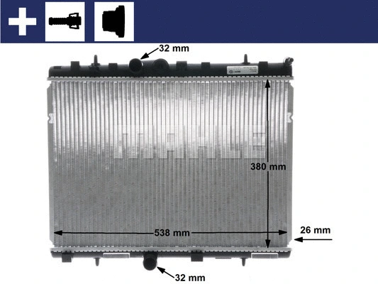Variklio aušinimo radiatorius MAHLE CR 5 000S