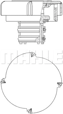 Radiatoriaus dangtelis MAHLE CRB 21 000P