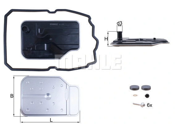 Automatinės transmisijos hidraulinis filtras MAHLE HX 230 KIT