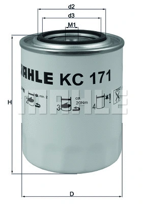 Kuro filtras MAHLE KC 171