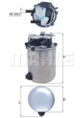 Kuro filtras MAHLE KL 1027