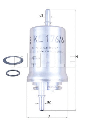 Kuro filtras MAHLE KL 176/6D