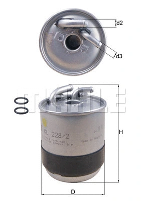 Kuro filtras MAHLE KL 228/2D