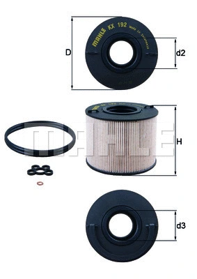 Kuro filtras MAHLE KX 192D