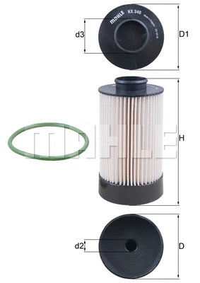 Kuro filtras MAHLE KX 340D