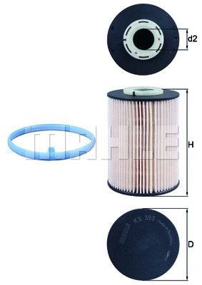 Kuro filtras MAHLE KX 393D