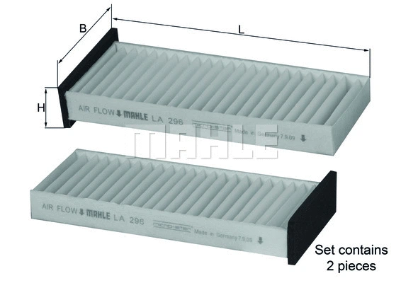 Salono filtras MAHLE LA 296/S