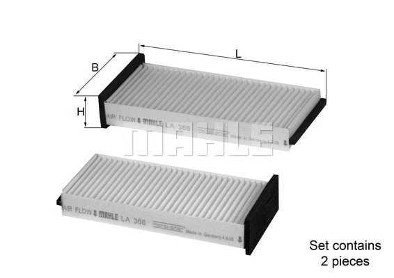 Salono filtras MAHLE LA 366/S