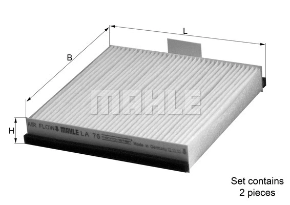 Salono filtras MAHLE LA 76/S