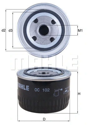 Alyvos filtras MAHLE OC 102