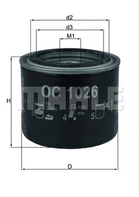 Alyvos filtras MAHLE OC 1026