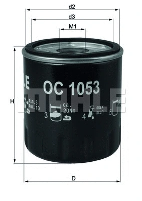 Alyvos filtras MAHLE OC 1053