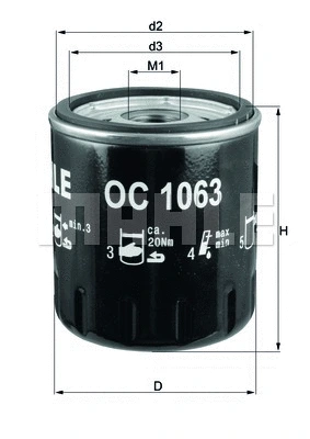 Alyvos filtras MAHLE OC 1063