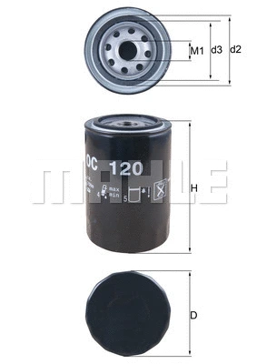Alyvos filtras MAHLE OC 120