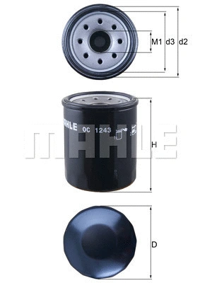 Alyvos filtras MAHLE OC 1243