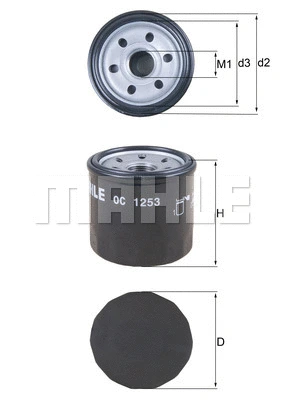 Alyvos filtras MAHLE OC 1253