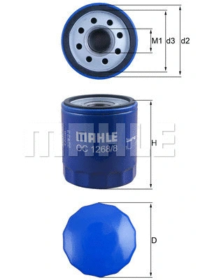 Alyvos filtras MAHLE OC 1268/8