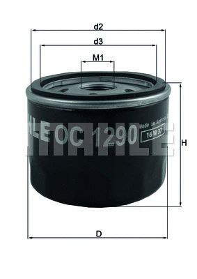 Alyvos filtras MAHLE OC 1290