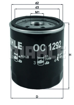 Alyvos filtras MAHLE OC 1292