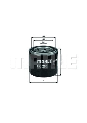 Alyvos filtras MAHLE OC 205