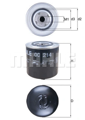 Alyvos filtras MAHLE OC 214
