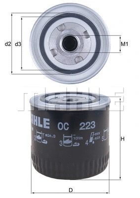 Alyvos filtras MAHLE OC 223