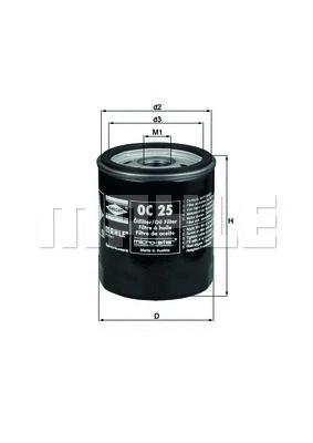 Alyvos filtras MAHLE OC 25