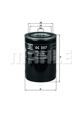 Alyvos filtras MAHLE OC 257