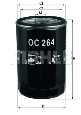 Alyvos filtras MAHLE OC 264