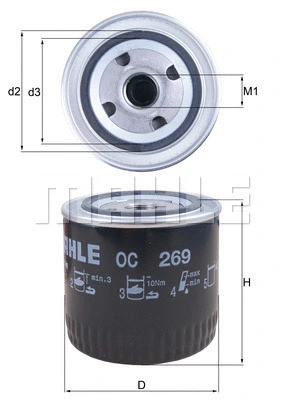 Alyvos filtras MAHLE OC 269